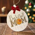 Basketball Mom Ornament – Rustic MDF Sports Mom Christmas Ornament with Bow, Basketball Gift for Moms, Handmade Team Mom Tree Decor