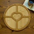 Heart-Shaped Center Charcuterie Board w/Clear Locking Lid — Round Bamboo Serving Tray for Cheese, Snacks & Parties | Gift for Entertainers