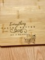 Bamboo Charcuterie Board w/Cheese Knives Set – Personalized Serving Board – Engraved Cheese Board w/Utensils – Housewarming Gift