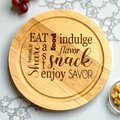 Personalized Engraved Cheese Board with Tools | Round Charcuterie Board Tray | Bamboo Cheese Board Gift | Housewarming Serving Board