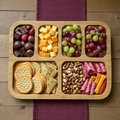 Personalized Bamboo Charcuterie Tray with Clear Locking Lid | Sectioned Snack Tray | Family Serving Board | Gift for Home
