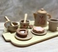 Personalized Wooden Tea Party Set for Kids | Custom Name Tea Tray | Montessori Pretend Play Toy | Wooden Tea Set Gift for Toddlers
