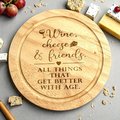 Personalized Engraved Cheese Board with Tools | Round Charcuterie Board Tray | Bamboo Cheese Board Gift | Housewarming Serving Board
