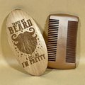 Wooden Beard Brush & Comb Set | Funny Beard Grooming Gift | Natural Beard Care Tool | Gift for Bearded Men | Touch My Beard