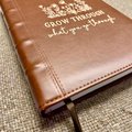 Inspirational Leather Journal | “Grow Through What You Go Through” Notebook | Motivational Gift | Daily Journal | Encouragement Gift