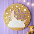 Custom Baby Name Sign | Hand Painted Nursery Wall Decor | Moon & Stars Baby Room Sign | Personalized Baby Name Plaque | Nursery Decor