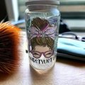 Hairstylist Glass Tumbler Cup | Hair Stylist Gift | Salon Cup with Lid | Cosmetology Gift | Hairdresser Coffee Cup
