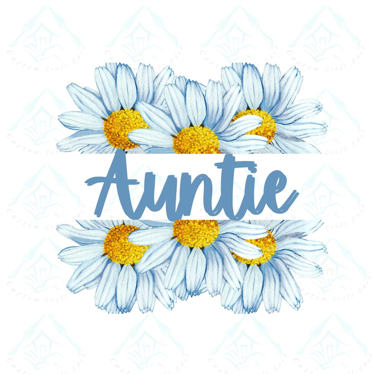 Auntie Daisy Split Name Frame PNG, Sublimation Design (Digital Download)