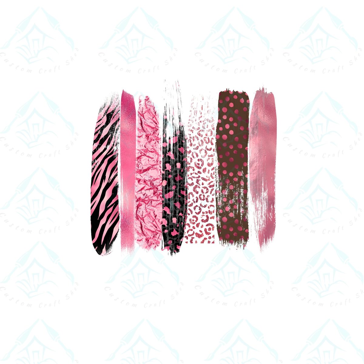 Pink Variety Brushstrokes/Digital Design/Sublimation/Elements/PNG/