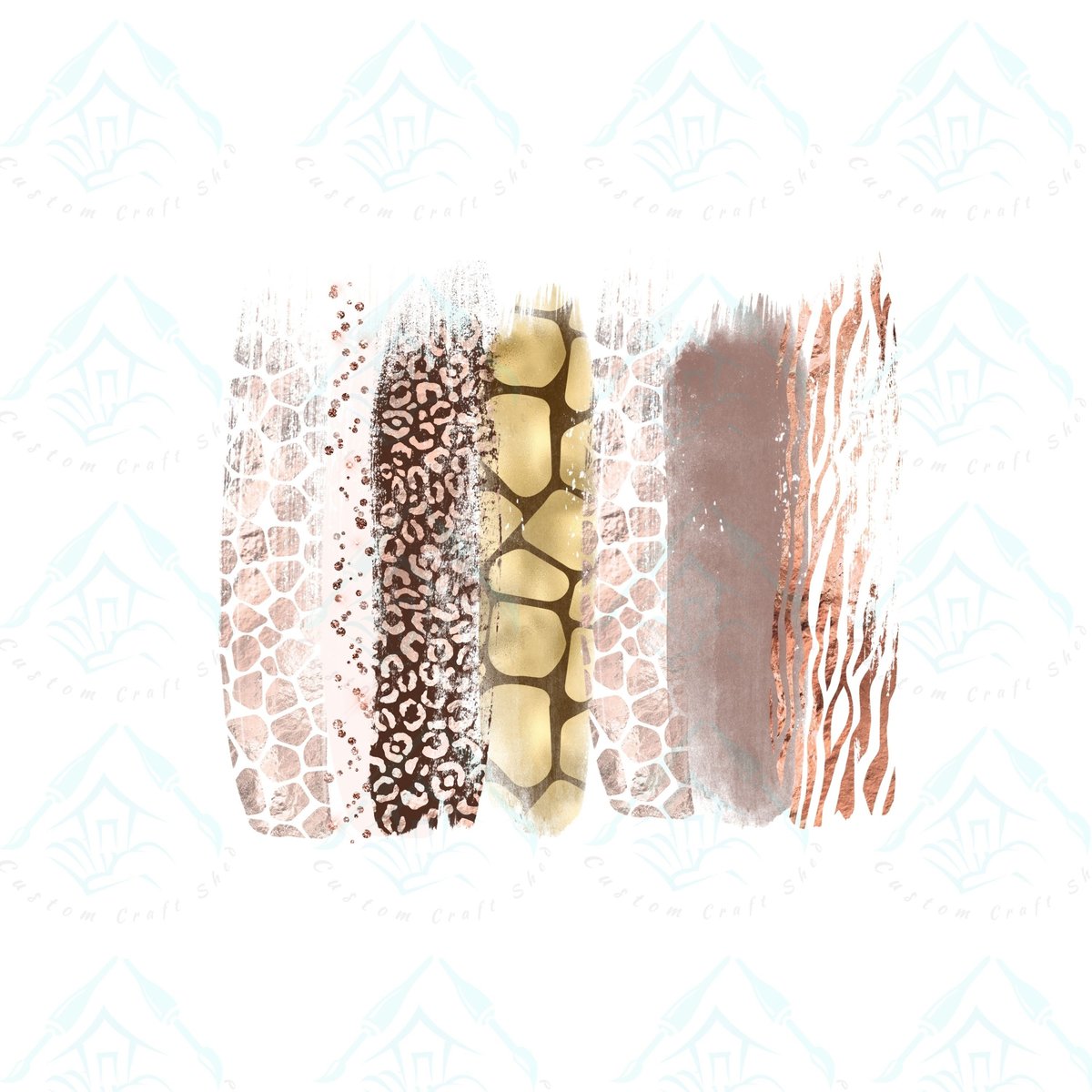 Animal Print BrushStrokes/Sublimation/Leopard Rose Gold/PNG/