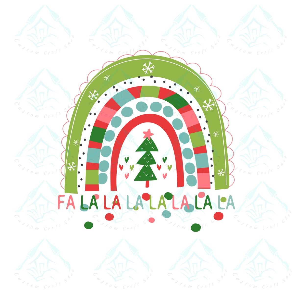 Christmas Rainbow PNG, Fa la la Sublimation Design (Digital Download)