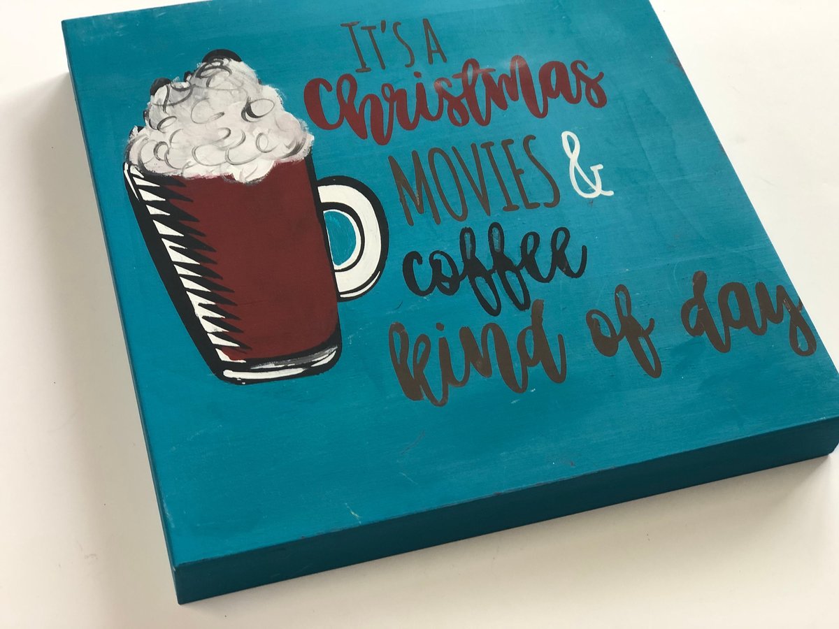 Christmas Movies & Coffee Kind of Day Wooden Sign Shelf Sitter
