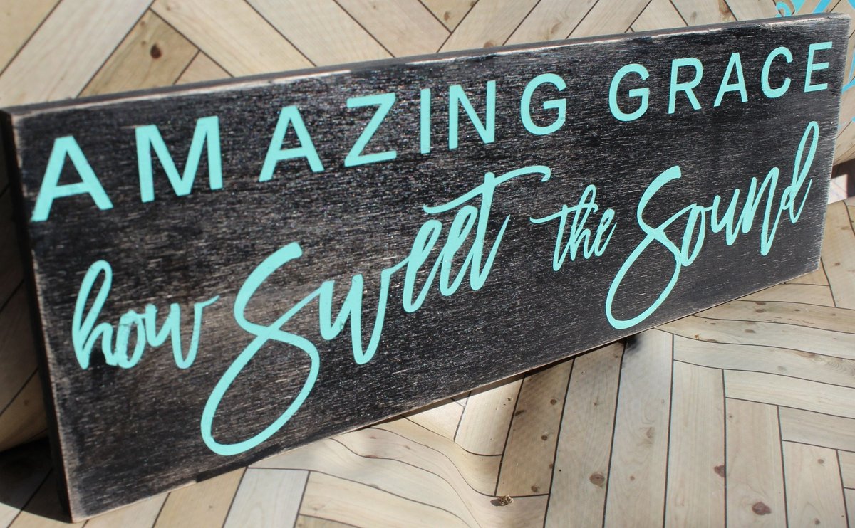 Amazing Grace How Sweet the Sound Wood Shelf Sitter Sign