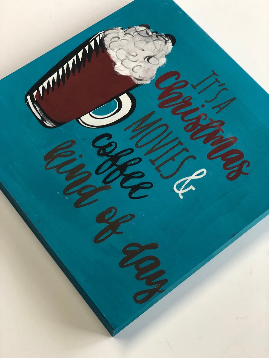 Christmas Movies & Coffee Kind of Day Wooden Sign Shelf Sitter