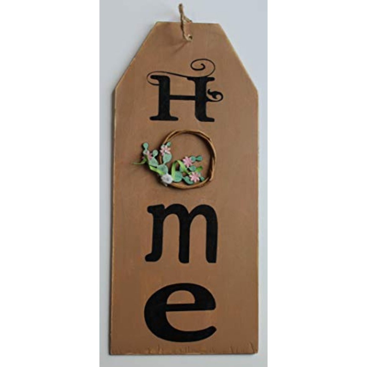 Home Floral Wreath Wooden Door Hanger Tag Sign