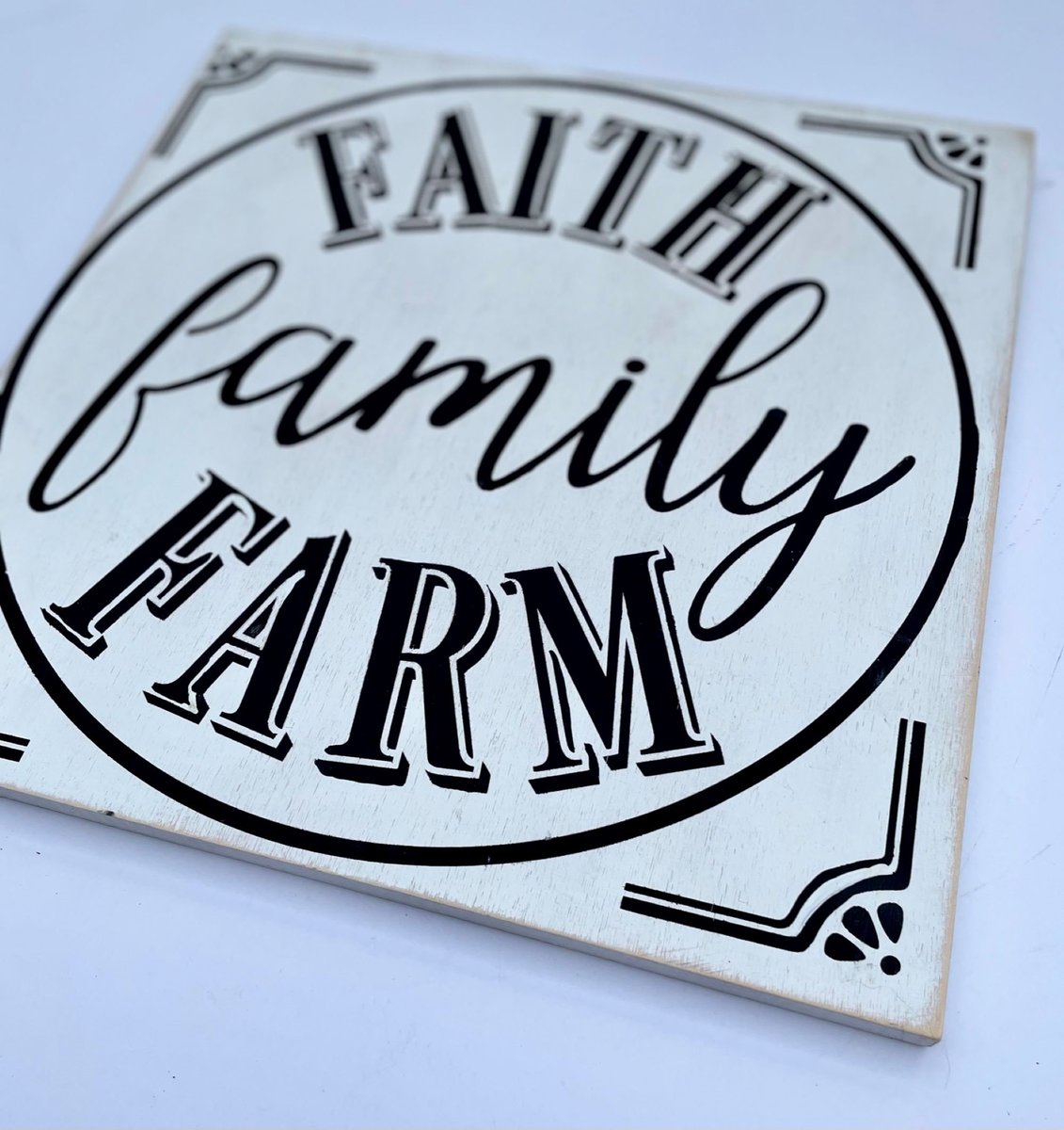 Faith Family Farm Painted Wooden Sign Decor