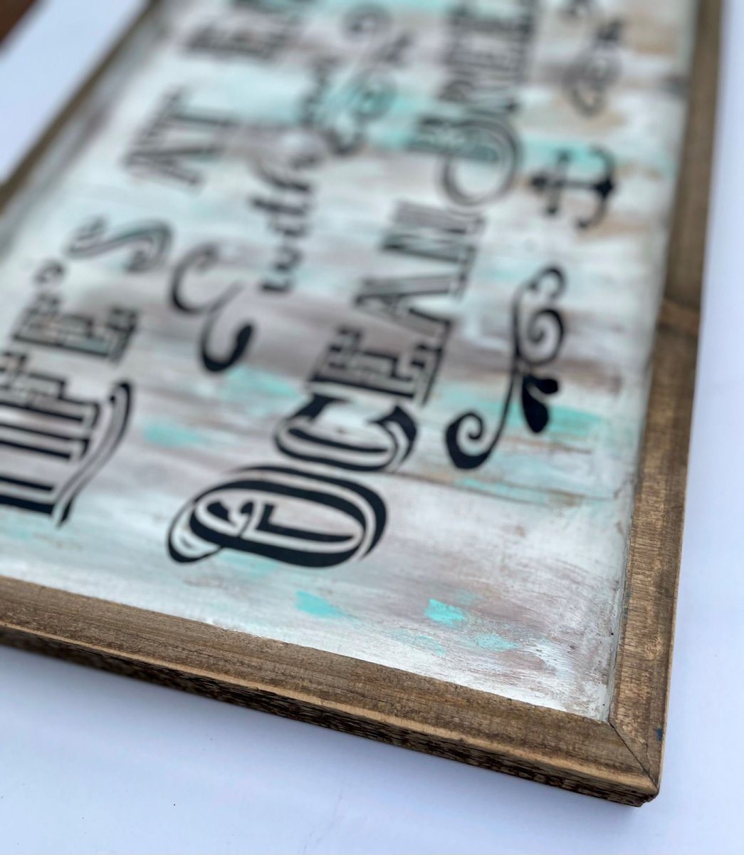 Life's At Ease With An Ocean Breeze Framed Wooden Sign Decor