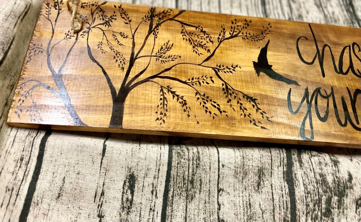 Chase After Your Dreams Wooden Stained and Painted Sign Decor