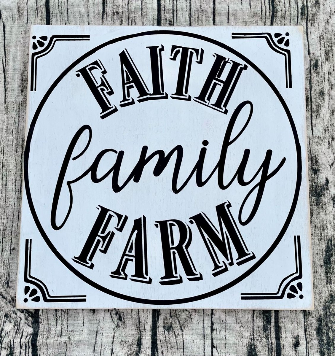 Faith Family Farm Painted Wooden Sign Decor