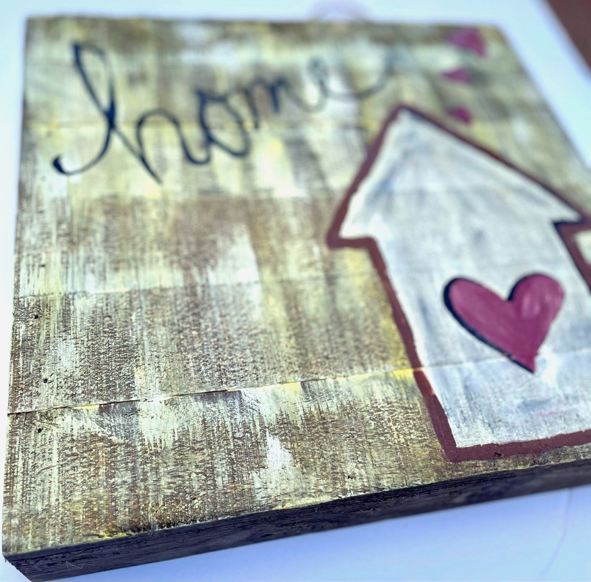 Home Heart Wooden Sign Hanging Decor