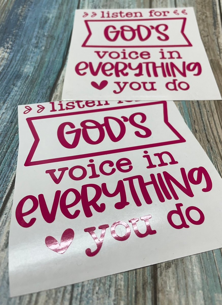 Listen For God's Voice Faith Custom Decal Laptop Cup Auto Window