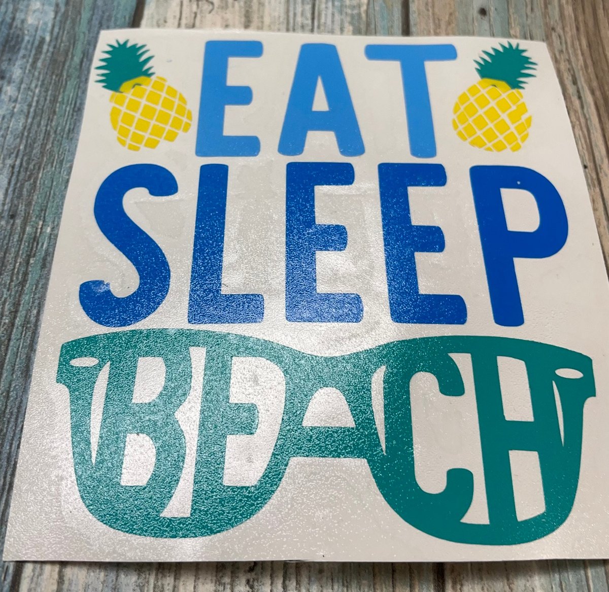 Eat Sleep Beach 4.75"x4.50" Custom Decal Laptop Cup Auto Window Mirror Locker