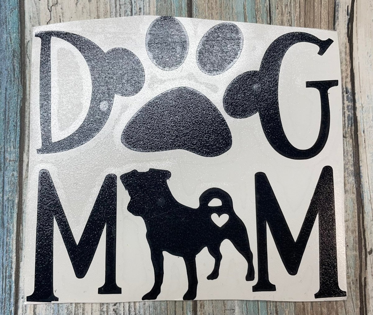 Dog Mom Pit Paw Custom Decal Laptop Cup Auto Window Mirror Locker