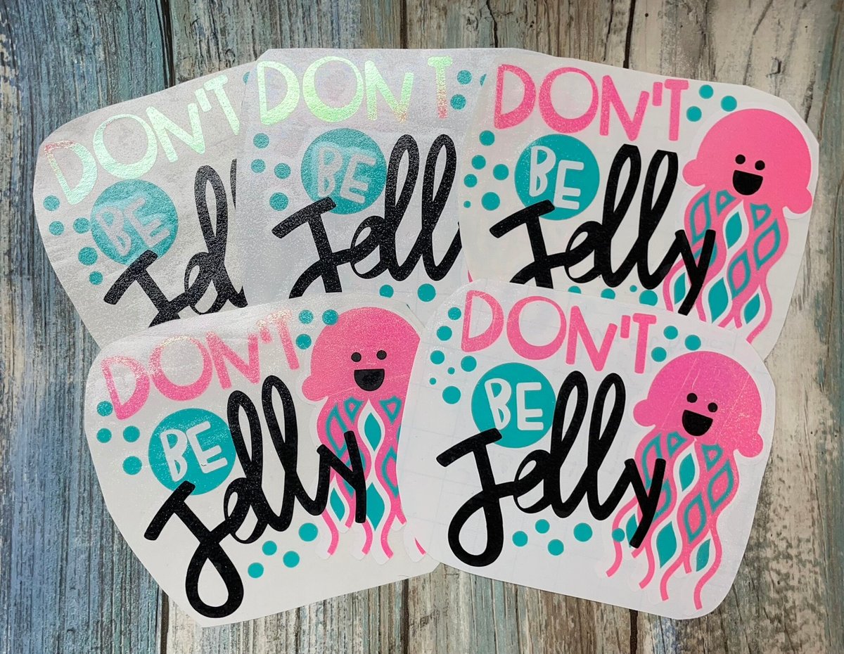 Don't Be Jelly Opal Jellyfish Ocean Vinyl Custom Decal Laptop Cup Auto Window