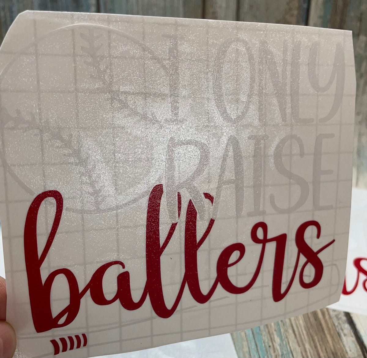 I Only Raise Ballers Baseball White and Red Vinyl Custom Decal Laptop Cup Auto Window