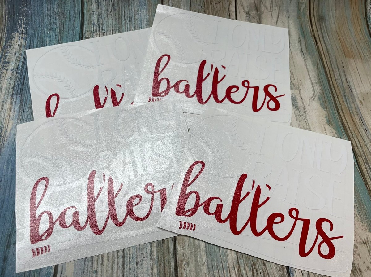 I Only Raise Ballers Baseball White and Red Vinyl Custom Decal Laptop Cup Auto Window