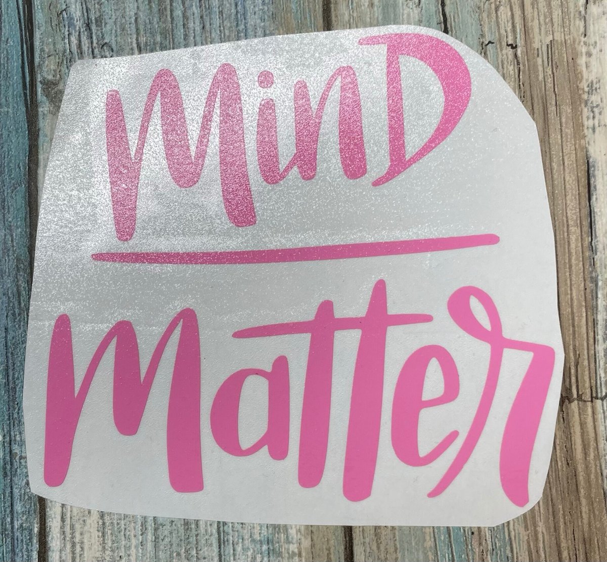 Mine Over Matter Pink Vinyl Custom Decal Laptop Cup Auto Window