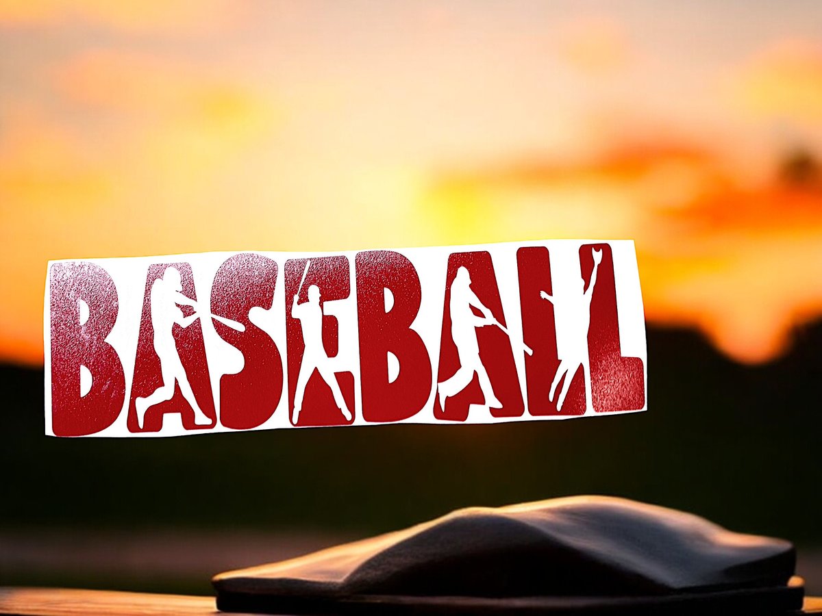 Baseball Word Design Red Vinyl Custom Decal Laptop Cup Auto Window