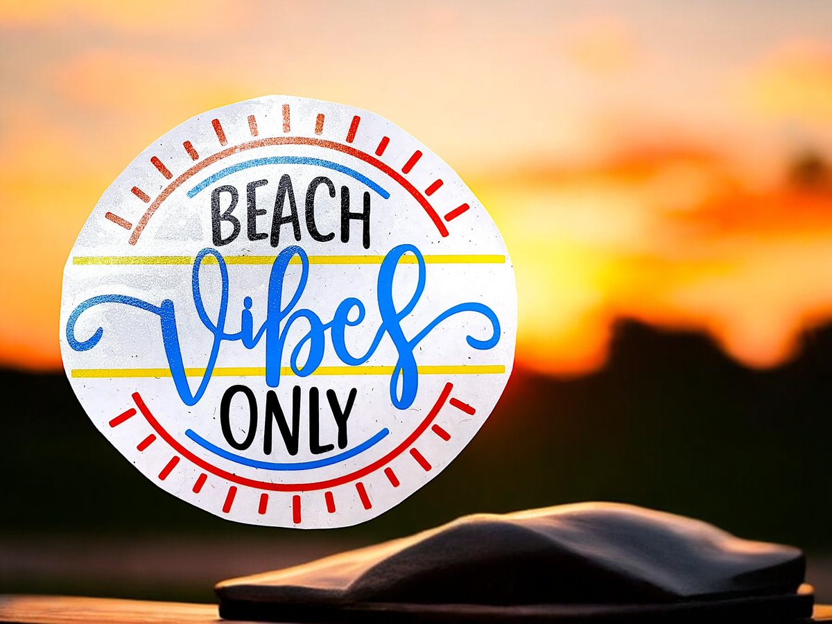 Beach Vibes Only Vinyl Custom Decal Laptop Cup Auto Window
