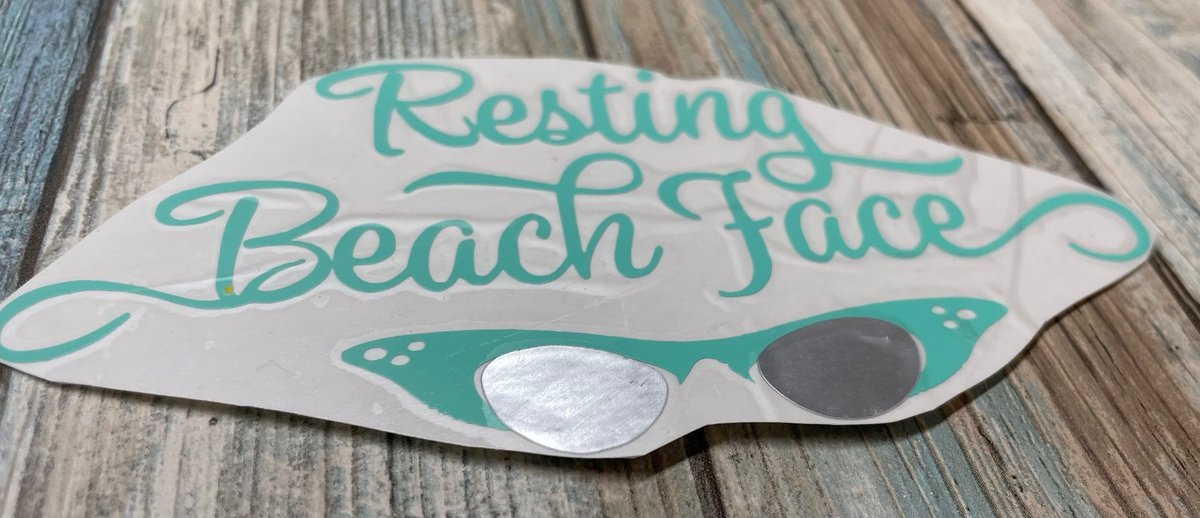Resting Beach Face Sunglasses Teal Vinyl Custom Decal Laptop Cup Auto Window