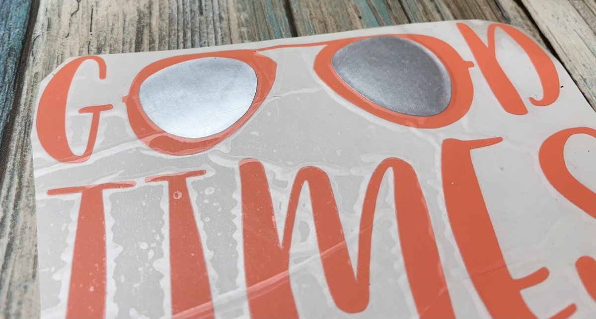 Good Times & Tan Lines Coral and Silver Vinyl Custom Decal Laptop Cup Auto Window