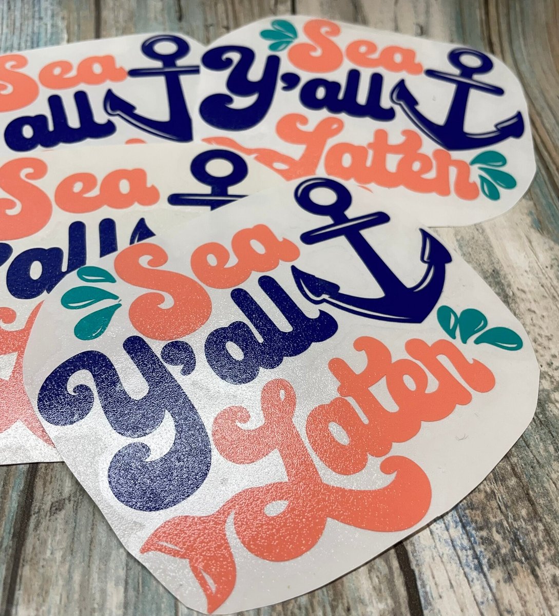 Sea Y'all Later Anchor Vinyl Custom Decal Laptop Cup Auto Window