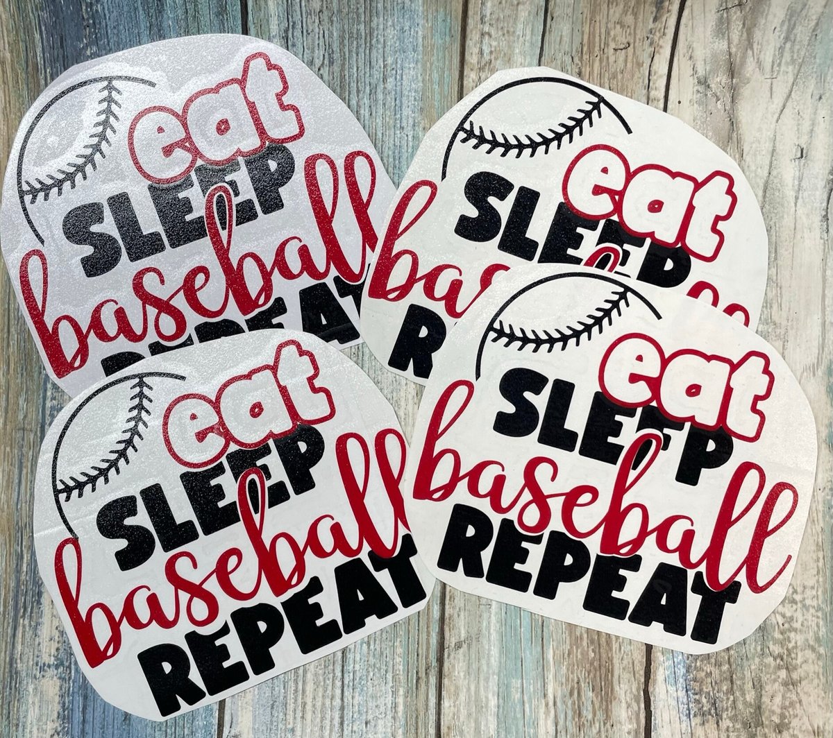 Eat Sleep Baseball Repeat Vinyl Custom Decal Laptop Cup Auto Window