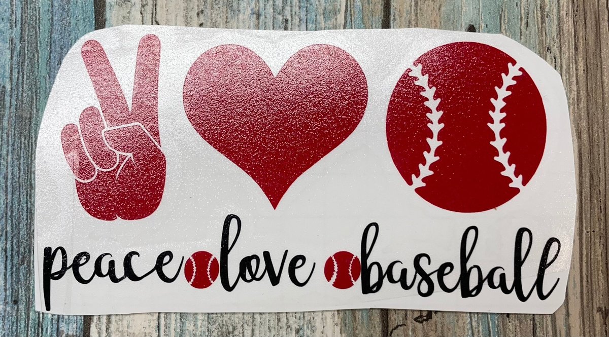 Peace Love Baseball Vinyl Custom Decal Laptop Cup Auto Window