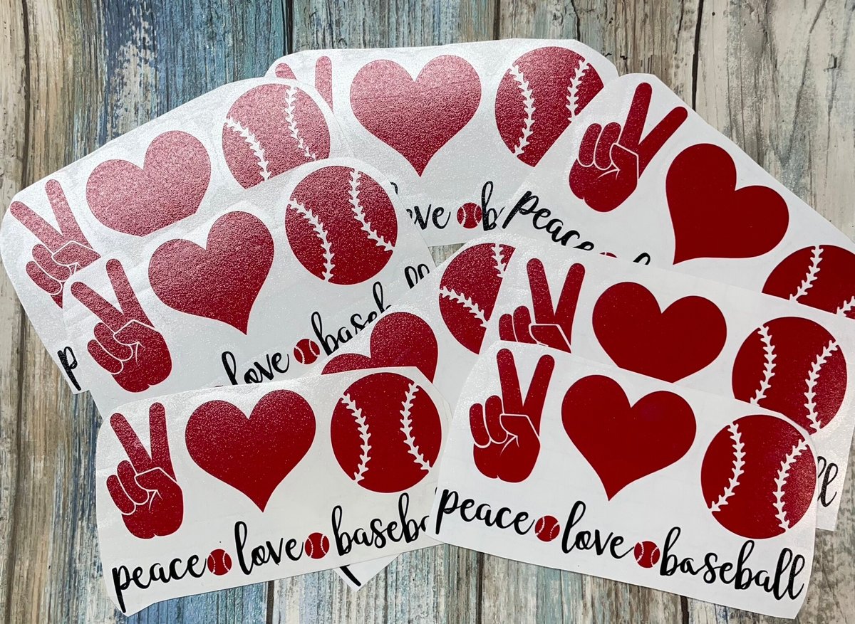 Peace Love Baseball Vinyl Custom Decal Laptop Cup Auto Window
