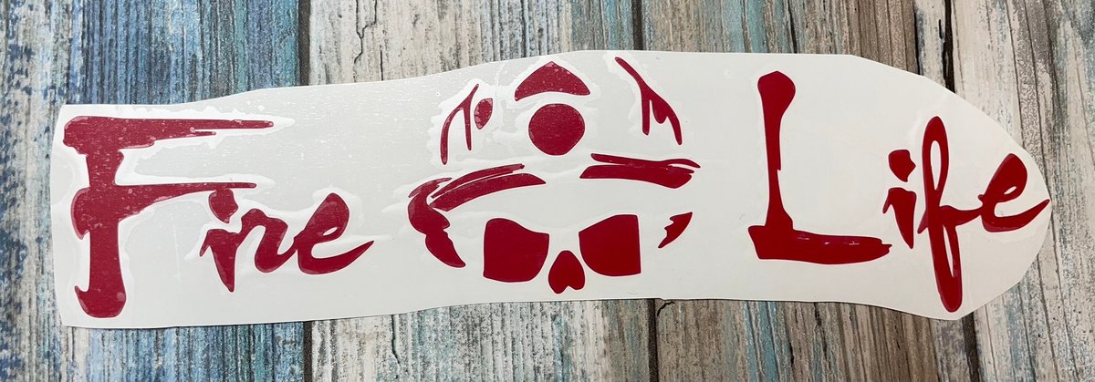 Fire Life Red Vinyl Custom Decal Laptop Cup Auto Window