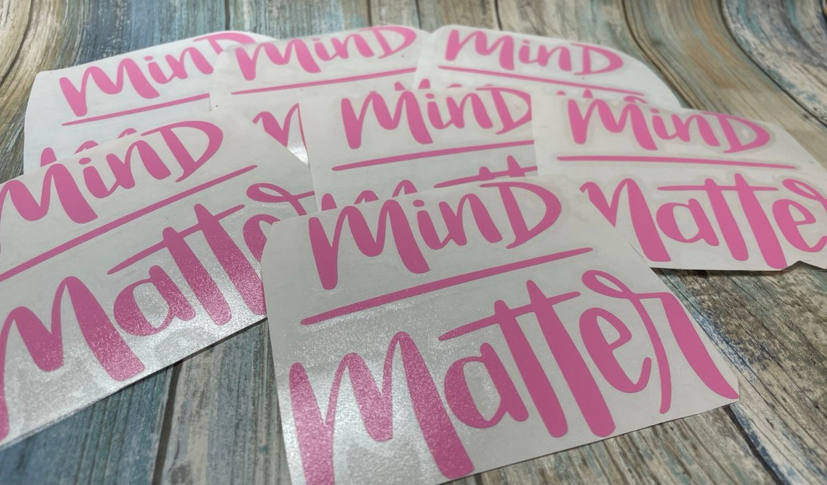 Mine Over Matter Pink Vinyl Custom Decal Laptop Cup Auto Window