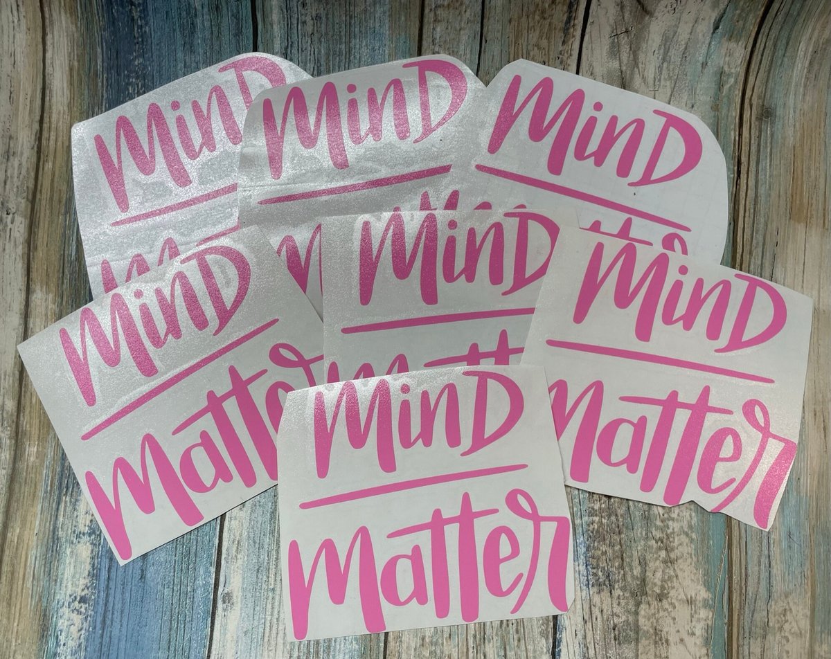 Mine Over Matter Pink Vinyl Custom Decal Laptop Cup Auto Window