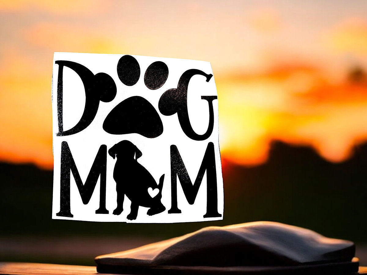 Dog Mom Beagle Custom Decal Silhouette Laptop Cup Auto Window