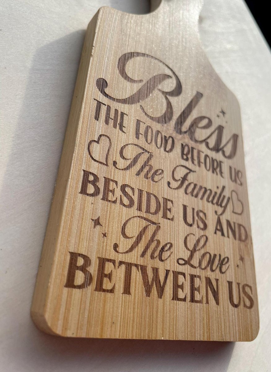 Mini Chopping Block Bless the Food Before Us Decor