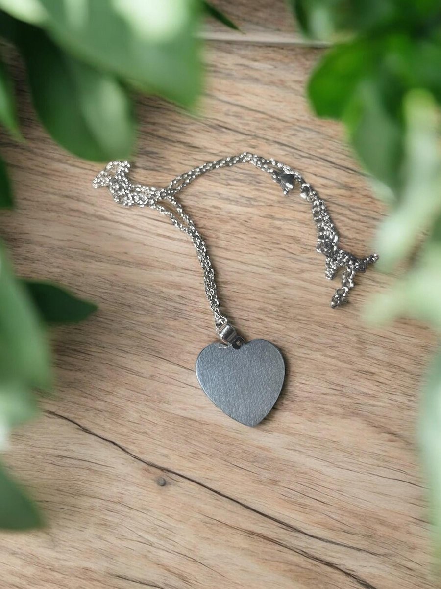 Love Her but Leave Her Wild Necklace – Heart Pendant Engraved Jewelry – Boho Flower Necklace – Inspirational Gift for Women