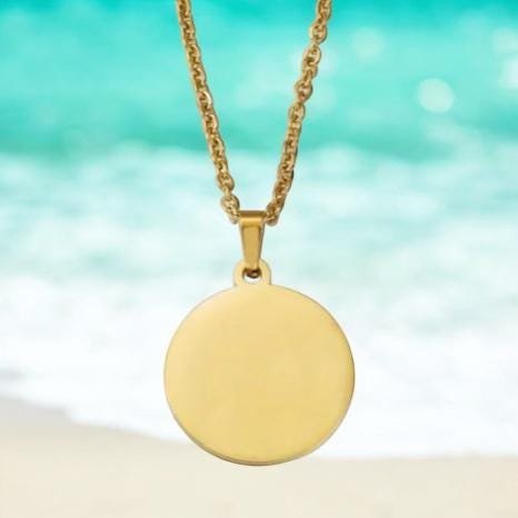 Custom Round Engraved Women's Necklace Stainless Steel Jewelry Gift for Her Daughter Mom Girlfriend Love Never Fails Boho