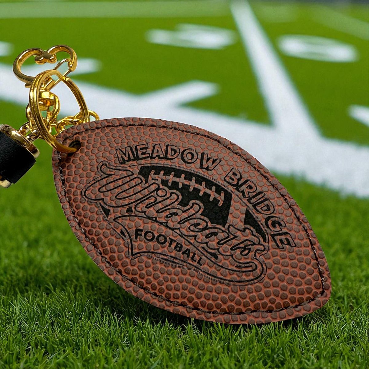 Custom Faux Leather Team Football name keychain, Backpack Tags, Football Bag Tag, Sports team gifts