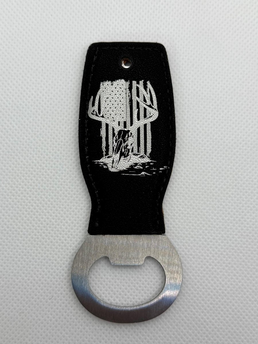 Custom Laser-Cut PU Leather Bottle Opener w/Stainless Steel opener, Birthday/Anniversary Gifts, Compact Party, Everyday Tool, Sleek Design