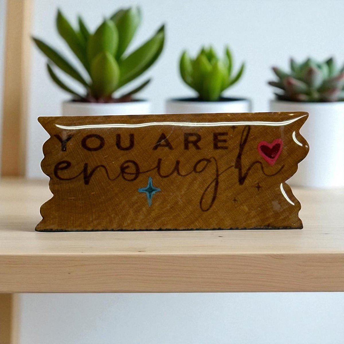 Wooden Magnets, Little Signs, Refrigerator magnet, wooden sign, just breathe