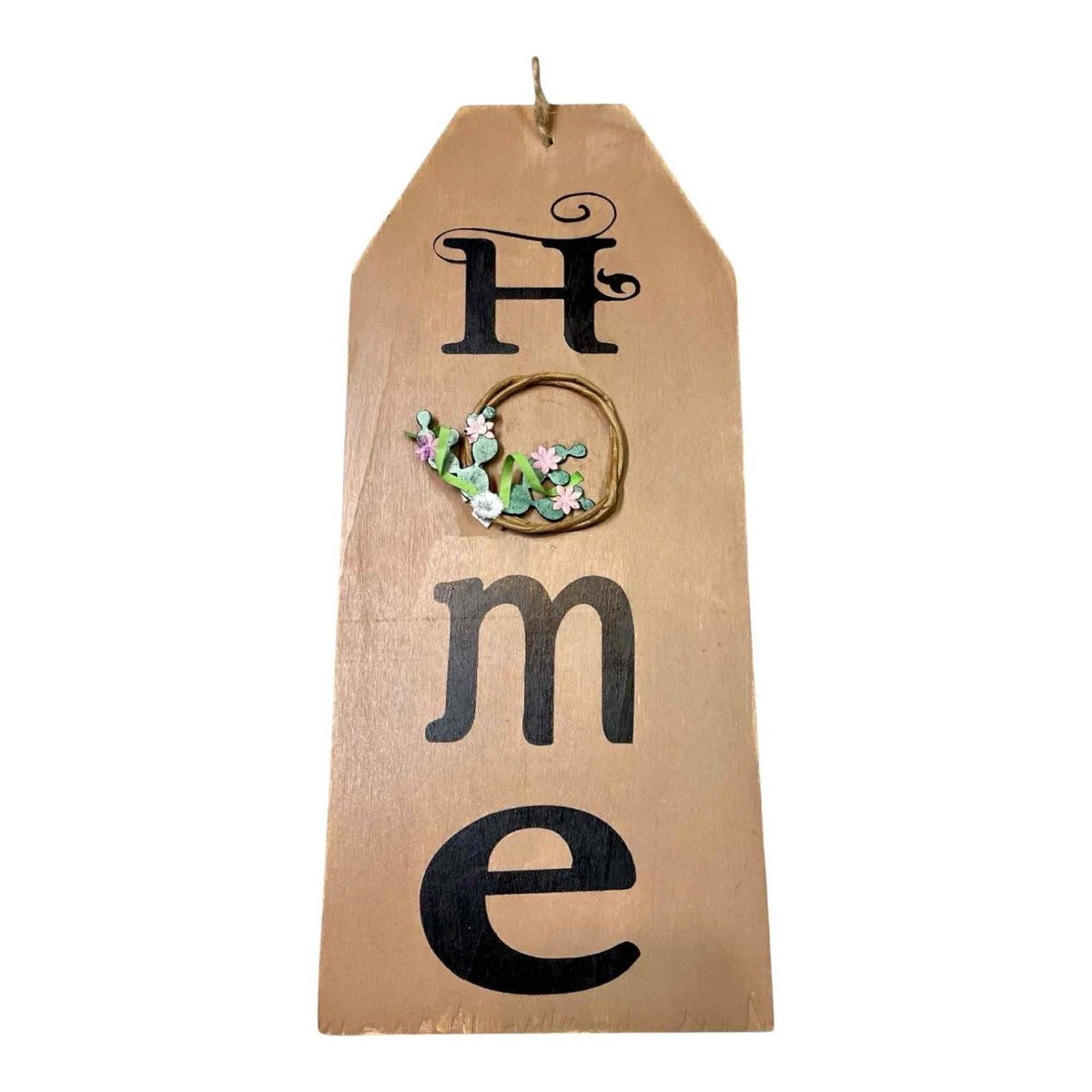 Home Floral Wreath Wooden Door Hanger Tag Sign